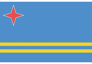 Official flag of Aruba (ISO AW)