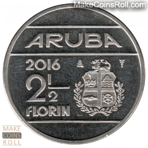Reverse side 2½ florin Aruba 2016