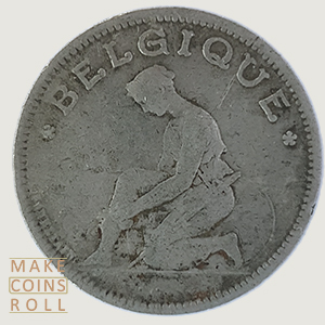 Obverse side 1 Franc Belgium 1929
