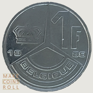 Reverse side 1 Franc Belgium 1989