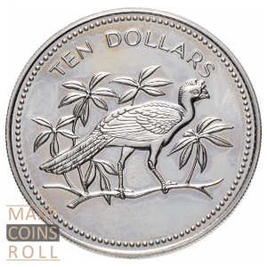 Reverse side 10 dollars Belize 1976