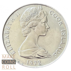 Obverse side 1 dollar Cook Islands 1972