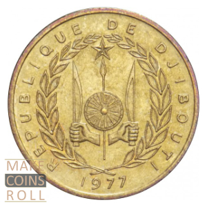 Obverse side 10 francs Djibouti 1977
