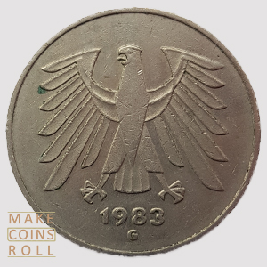 Obverse side 5 Mark Germany 1983