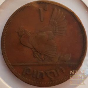 Reverse side 1 Penny Ireland 1943
