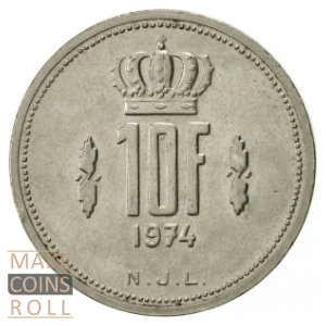 Reverse side 10 francs Luxembourg 1974