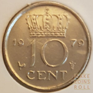 Reverse side 10 Cent Netherlands 1979