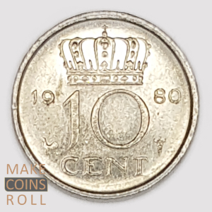Reverse side 10 cent Netherlands 1980