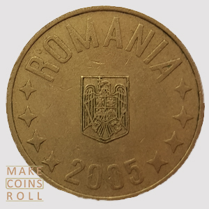 Obverse side 50 Bani Romania 2005