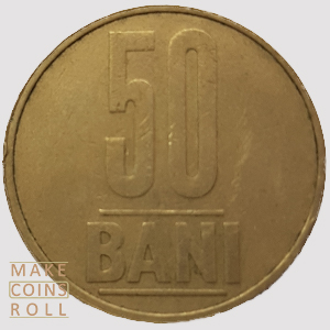 Reverse side 50 Bani Romania 2005