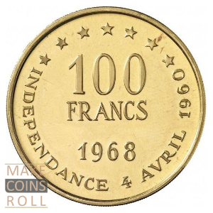Reverse side 100 francs Senegal 1968