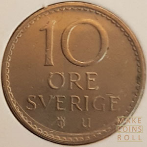 Reverse side 10 öre Sweden 1970