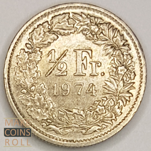 Reverse side 1/2 franc Switzerland 1974
