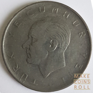 Obverse side 1 Lira Türkiye 1967