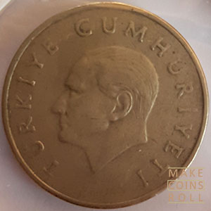 Obverse side 25 bin Lira Turkey 1997