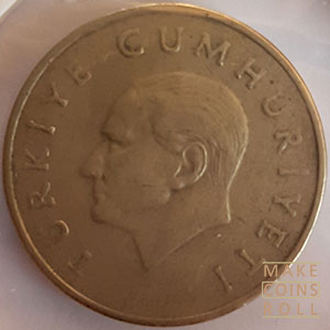 Obverse side 25 bin Lira Türkiye 1997