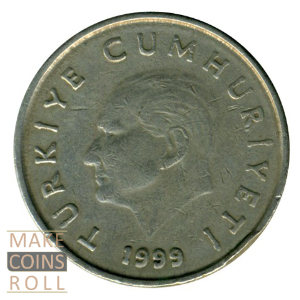 Obverse side 50 bin lira Turkey 1999