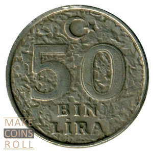 Reverse side 50 bin lira Türkiye 1999