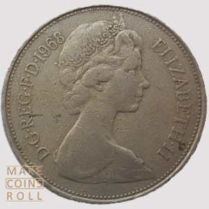Obverse side 10 new Pence United Kingdom 1968