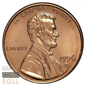 Obverse side 1 cent United States 1996