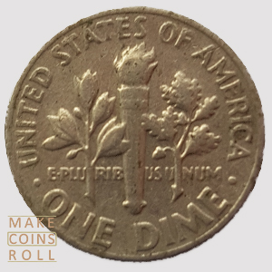 Reverse side One Dime United States 1966