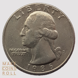 Obverse side Quarter Dollar United States 1986
