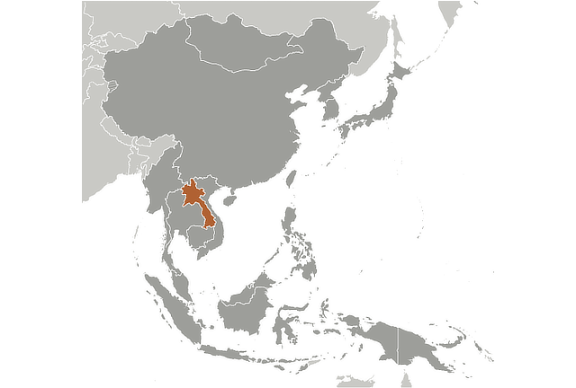 Laos Global Locator Map