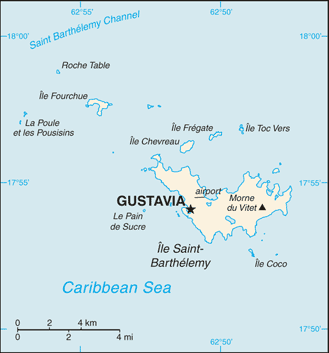 Map of Saint Barthélemy