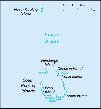 Map of Cocos Keeling Islands