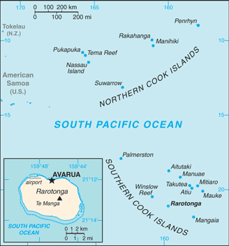 Map of Cook Islands