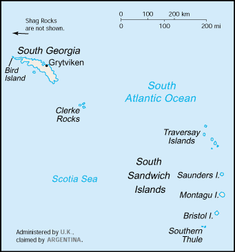 Map of South Georgia Island
