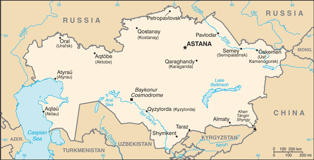 Map of Kazakhstan