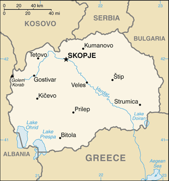 Map of North Macedonia