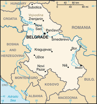 Map of Serbia