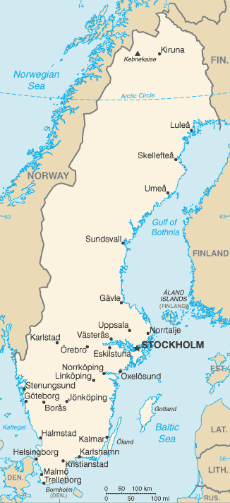 Map of Sweden