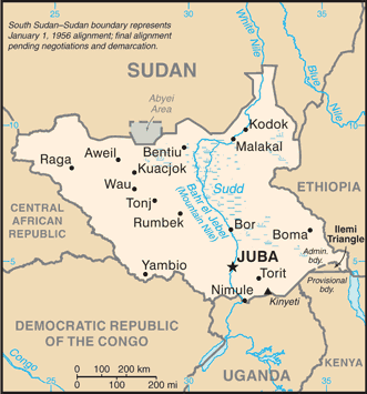 Map of South Sudan