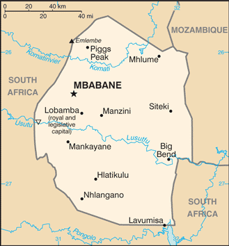 Map of Eswatini