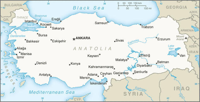Map of Türkiye