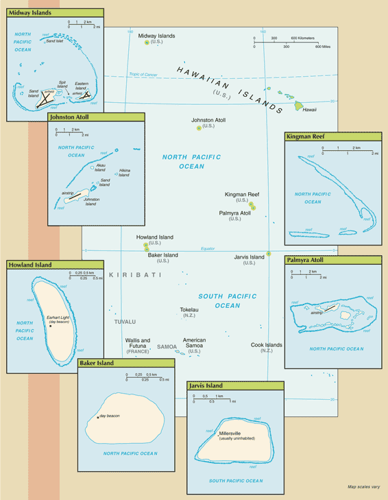 Map of US Minor Outlying Islands