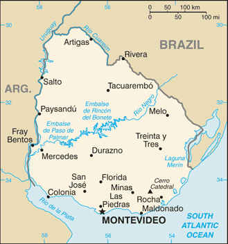 Map of Uruguay