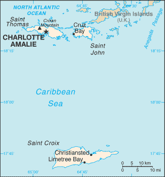 Map of US Virgin Islands