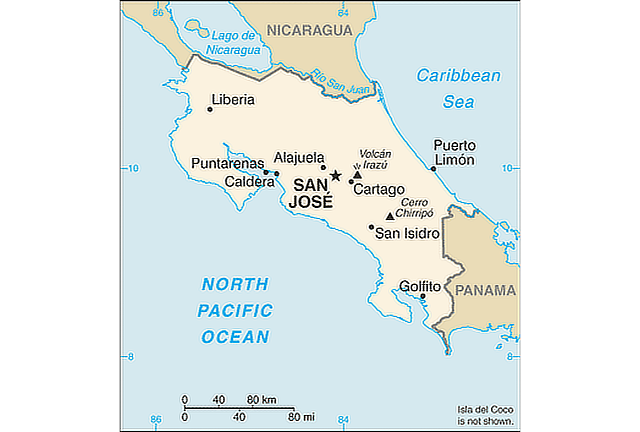 Costa Rica Territory Map